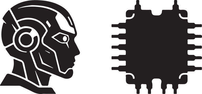 Modern Digital Devices and Technology Solid Silhouette