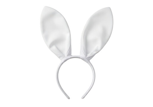 White bunny rabbit ears headband isolated on transparent background