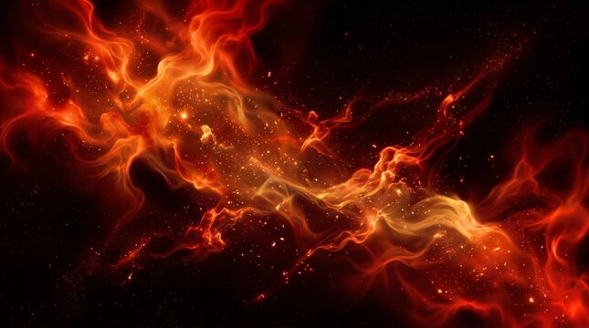 Vibrant cosmic nebula explosion with fiery swirling space textures and glowing energy