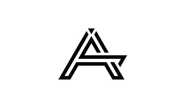 Professional black geometric logo design of a stylized capital letter A created with overlapping parallel lines on a white background.