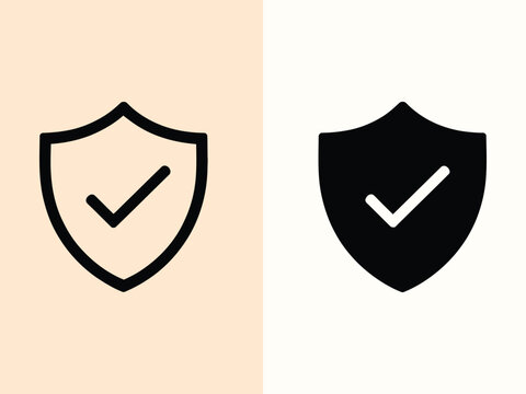 Two shield icons with check marks representing digital security and verified protection