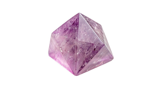 Natural raw purple amethyst crystal mineral gemstone isolated on transparent background