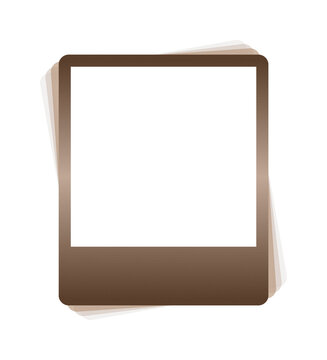 Stacked vintage polaroid photo frames transparent PNG. Retro brown textured instant picture mockups for digital design and collage