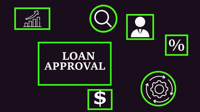 Loan approval concept animation with financial and growth for banking and fintech finance credit
