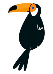 Fototapeta premium Toucan bird png illustration, transparent background