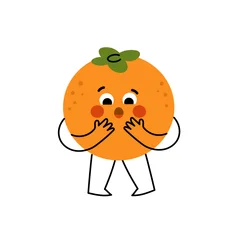 Doodle happy orange fruit character. Simple modern style fruit mascot. Vector illustration isolated on white background. © Sketch Master