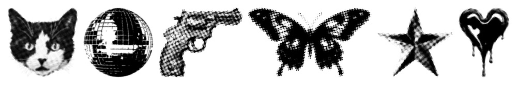 PNG Silhouette icons in black element set on transparent background