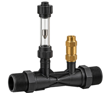 Venturi Fertilizer Injector with Flow Meter Tube Isolated on Transparent PNG 3D