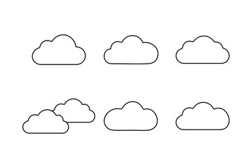 Fototapeta premium Cloud line icon set with editable stroke for web and mobile app interface.