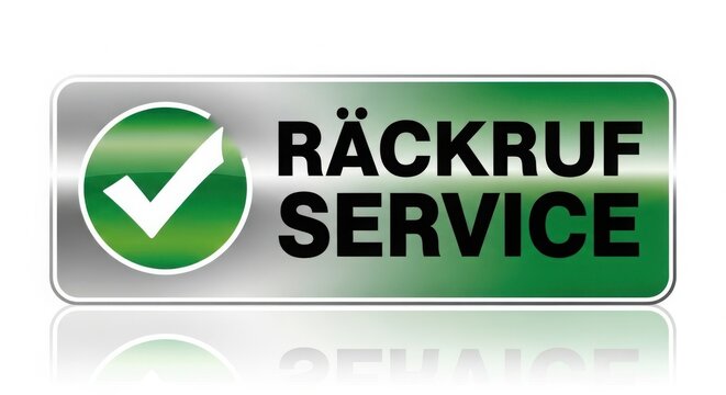Callback service button with green check mark icon illustration