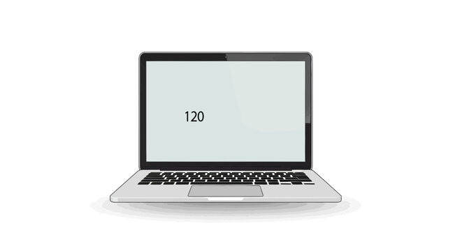 Cracked Laptop Screen Isolated on Transparent Background