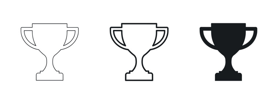 Variations of a trophy silhouette showcase differing line weights award