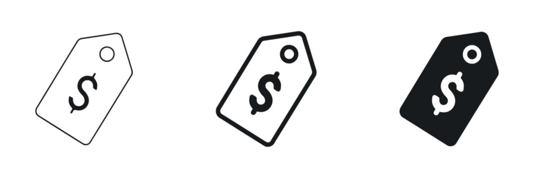 Price tag with dollar sign and circle a flat icon variation
