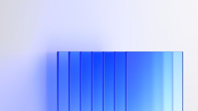 Glass blue shapes on a white background, 3d render