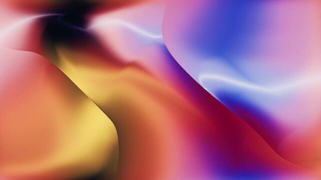 Abstract colorful grainy gradient fluid wave motion background with glowing silky smooth colorful folds looping