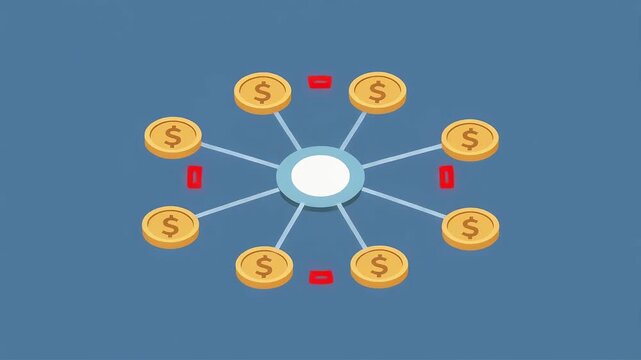 Centralized finance network with connecting gold coins