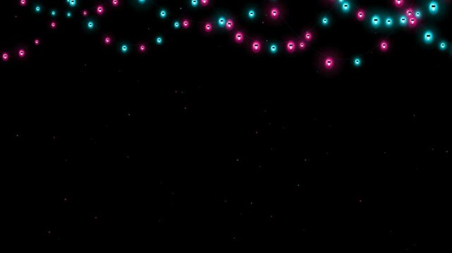 Premium festive hanging fairy lights against a dark background string lights glowing bulbs holiday lighting decoration night string lights glowing bulbs holiday lighting decoration night