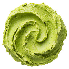 Obraz premium Creamy avocado paste Guacamole closeup isolated on white background with clipping path, concept freshness and natural food appeal