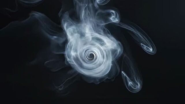 Silver Spiral Smoke Dark Cinematic Background
