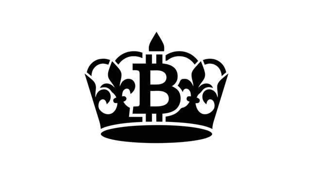 Vector illustration of bitcoin crown icon on a transparent background