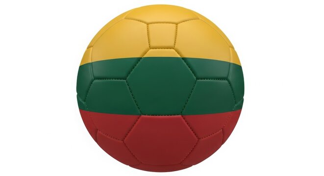 Soccer ball with the national flag colors of lithuania illustration
