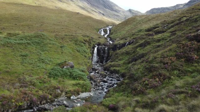 Panoramic View of Waterfall Below Bl&agrave; Bheinn Mountain, Isle of Skye