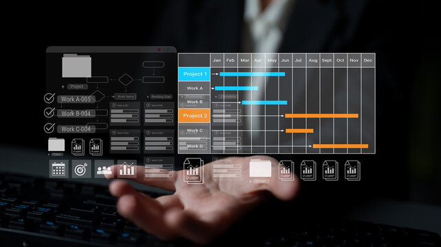 Project tracking system with Gantt chart and workflow elements for business scheduling and task management Parse