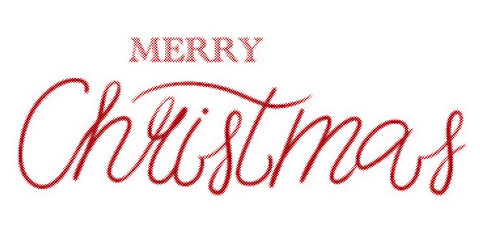 Merry Christmas calligraphy text with a vintage halftone dot pattern effect transparent background © AbstractZone