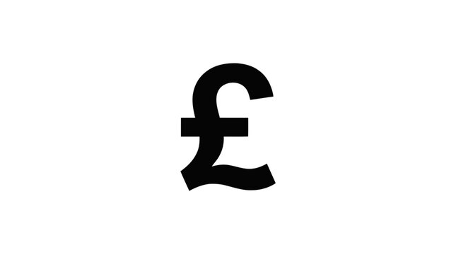 Vector illustration of british pound currency symbol on a transparent background