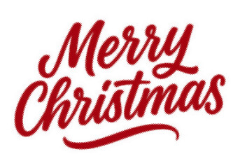 Merry Christmas festive red typography script design with halftone dot texture effect isolated on white background transparent background © AbstractZone