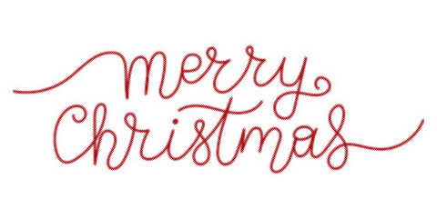 Merry Christmas festive red typography script lettering design on isolated white background transparent background © AbstractZone