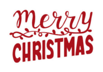 Merry Christmas red halftone typography design isolated on white background transparent background © AbstractZone