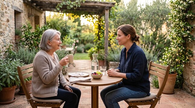 Warm courtyard meal builds connection in later life
