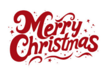 Merry Christmas retro halftone typography text design for holiday greeting card decoration transparent background © AbstractZone