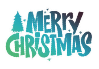 Merry Christmas typography design with a pine tree icon on a white background transparent background © AbstractZone
