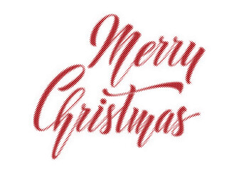 Merry Christmas typography design with red halftone dot effect isolated on a white background transparent background © AbstractZone