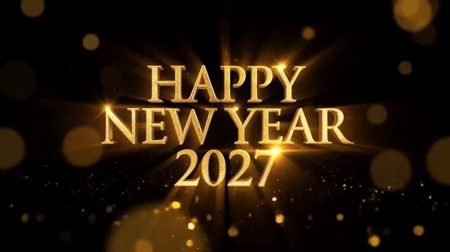 A cinematic animation with a golden whoosh revealing polished 3D text and a spectacular firework explosion. Perfect for an epic happy new year 2026 event opener