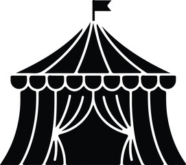 Black and white circus tent icon © Icon Market