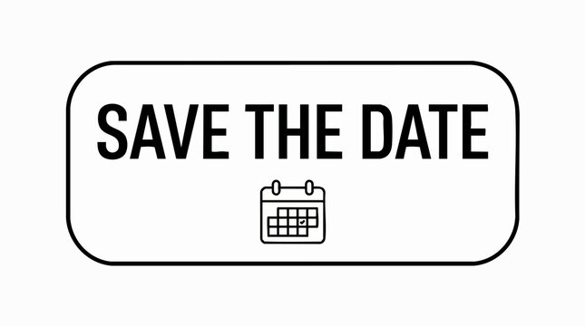 Save the Date badge vector illustration for wedding invitation and event announcement design