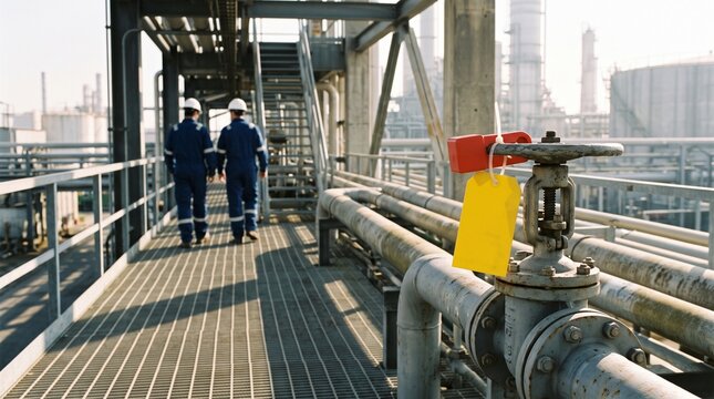 Completed gas valve isolation at an industrial plant