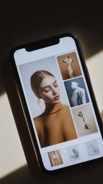 Stylish Mobile Fashion Display Showcasing Trendy Apparel and Accessories in Modern Photography