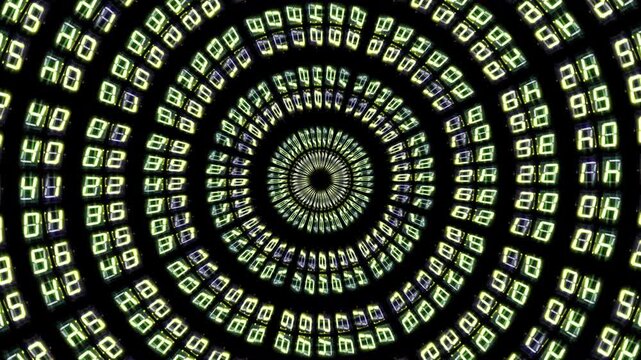 tunnel pattern made with changing digital numbers 