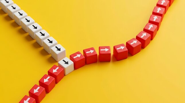 Strategic deviation where red arrows change the course of events from the main path.