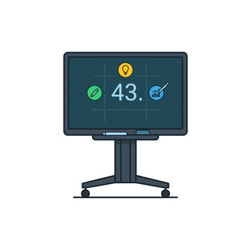 Digital scoreboard displaying the number 43 with icons.