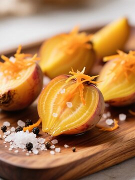 shredded beets with orange zest