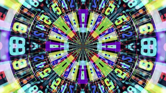 tunnel pattern made with changing digital numbers 