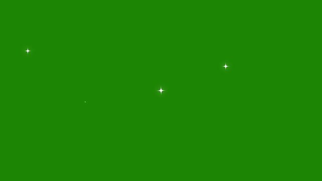 Glitter sparkle animation, white twinkling star particles, fairy dust trail, magic glow shimmer effect, bokeh light burst, chroma key green screen, seamless loop, 4k ultra HD video