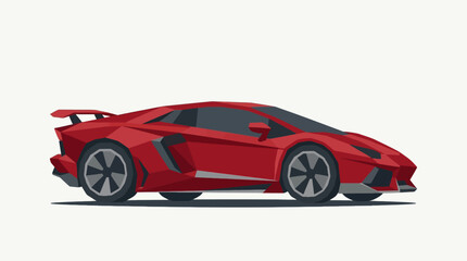 Fototapeta premium Red Low Poly Sports Car Side View Illustration for Automotive Concept KFA Pro Design