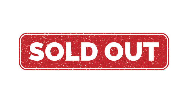 Red grunge sold out rubber stamp Isolated On Transparent Background