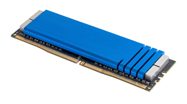 Isolated high-performance computer random access memory module with a blue heatsink